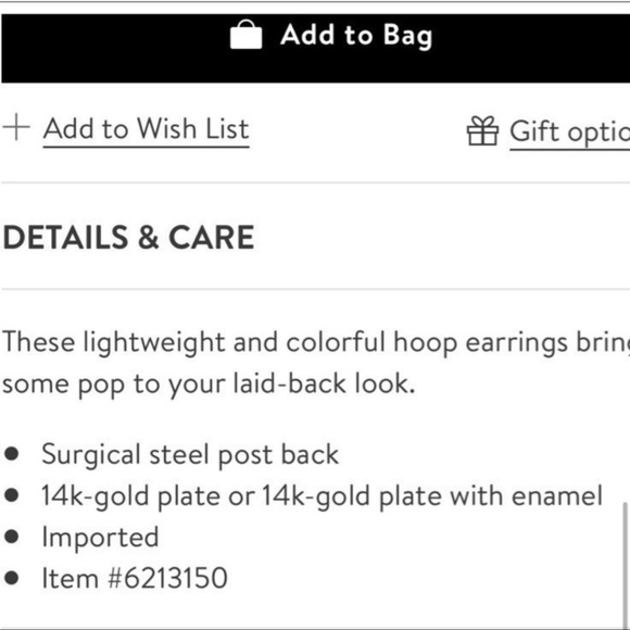 $58 LELE SADOUGHI Slim Hoop Earrings gold tone - Picture 5 of 6